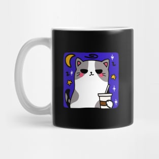 Moonlit coffee break: A cool cat’s night out Mug